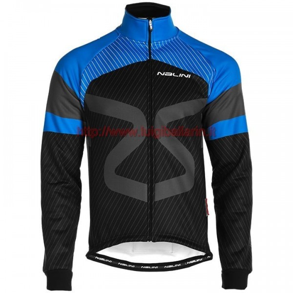Completo Ciclismo 2019 Nalini Tuono nero-Blu Maglia Ciclismo Manica Lunga