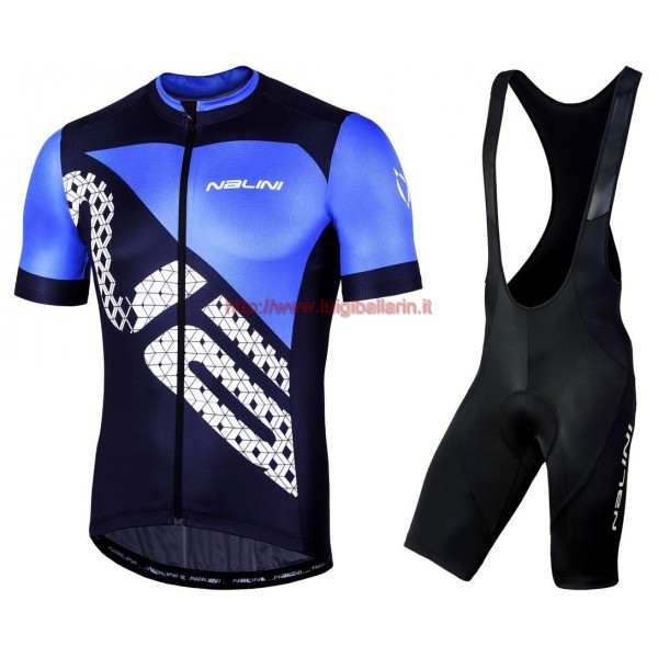 Completo Ciclismo 2019 Nalini Volata 2.0 nero-Blu abbigliamento Bici Completo Maglia Ciclismo Corta e Salopette