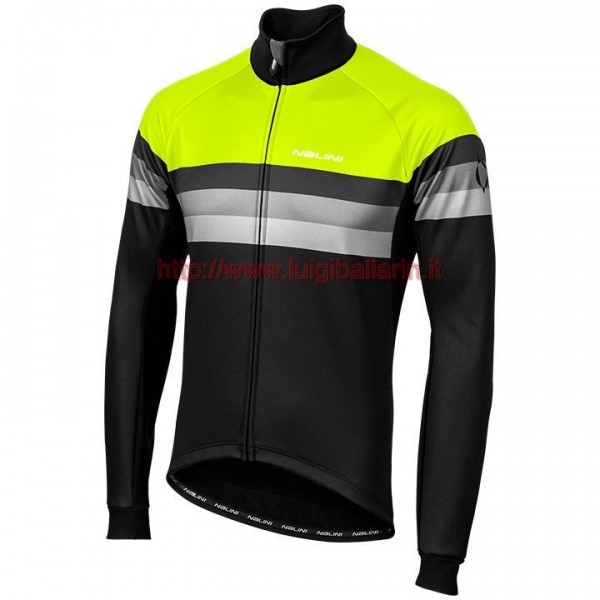 Completo Ciclismo 2019 Nalini Warm 2.0 nero-giallo Maglia Ciclismo Manica Lunga