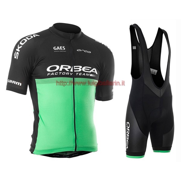 Completo Ciclismo 2019 Orbea Usine Racing verde abbigliamento Bici Completo Maglia Ciclismo Corta e Salopette