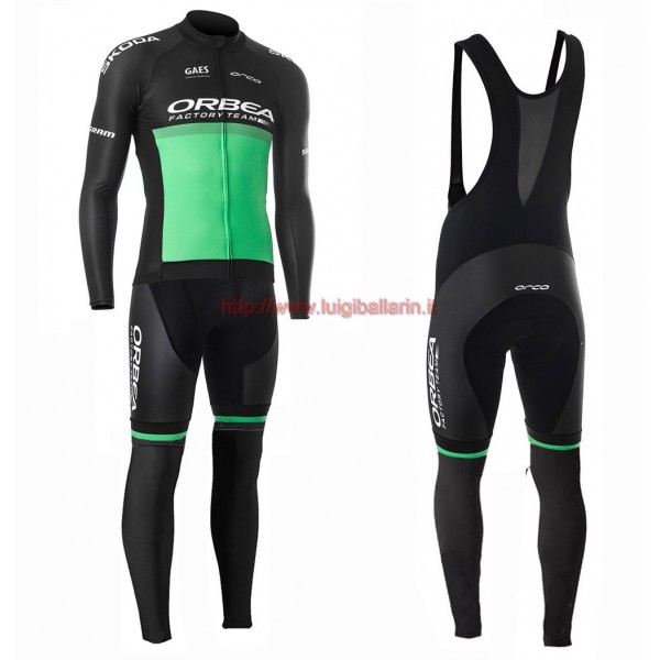 Completo Ciclismo 2019 Orbea Usine Racing verde Maglia Ciclismo Manica Lunga e Salopette