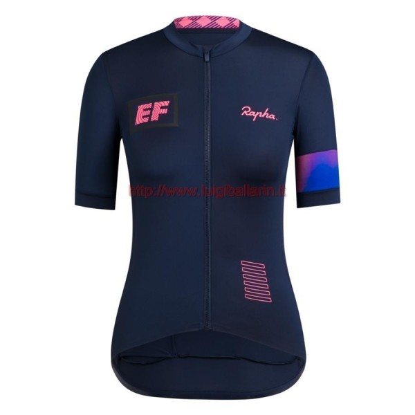 Completo Ciclismo 2019 Rapha EF Squadre Blu donna Maglia Ciclismo Manica Corta