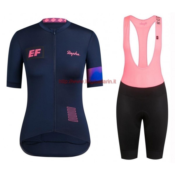 Completo Ciclismo 2019 Rapha EF Squadre Blu donna abbigliamento Bici Completo Maglia Ciclismo Corta e Salopette