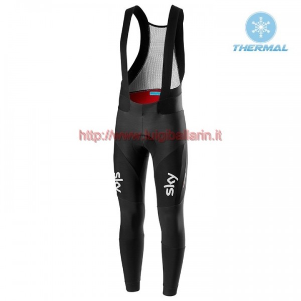 Completo Ciclismo 2019 SKY Squadre nero-Blu Salopette Lunga Ciclismo thermique
