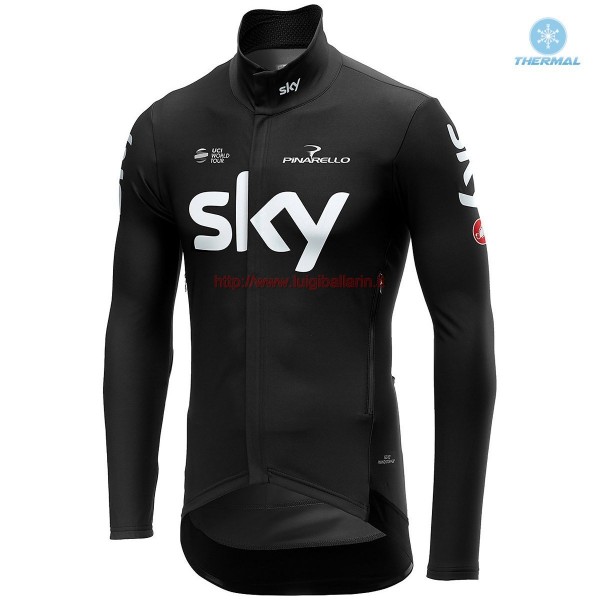Completo Ciclismo 2019 SKY Squadre nero thermique Maglia Ciclismo Manica Lunga