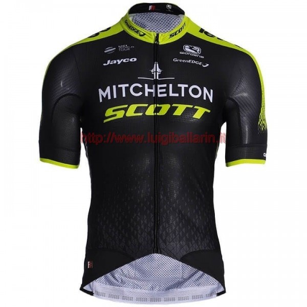 Completo Ciclismo 2019 Scott Mitchelton nero-giallo Maglia Ciclismo Manica Corta
