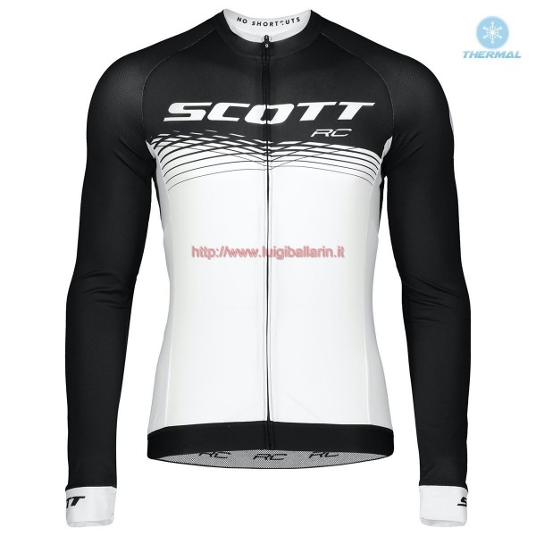 Completo Ciclismo 2019 Scott-RC PRO nero-bianca thermique Maglia Ciclismo Manica Lunga
