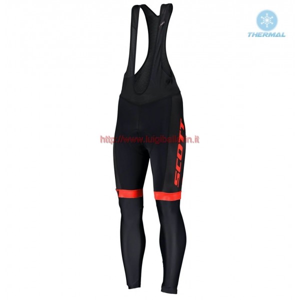 Completo Ciclismo 2019 Scott-RC-Squadre nero-rosso Salopette Lunga Ciclismo thermique