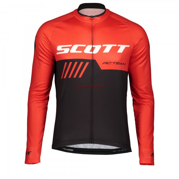 Completo Ciclismo 2019 Scott RC Squadre nero-rosso Maglia Ciclismo Manica Lunga