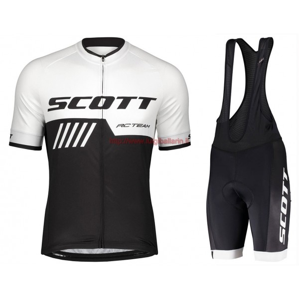 Completo Ciclismo 2019 Scott-RC-Squadre nero/bianca abbigliamento Bici Completo Maglia Ciclismo Corta e Salopette