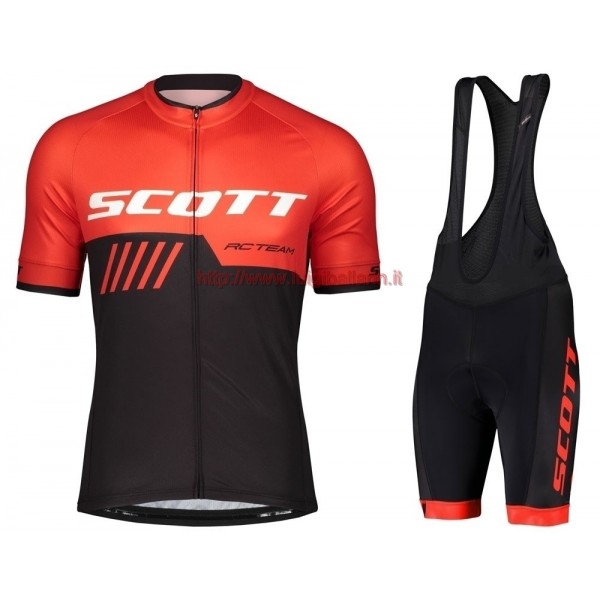 Completo Ciclismo 2019 Scott-RC-Squadre nero/rosso abbigliamento Bici Completo Maglia Ciclismo Corta e Salopette