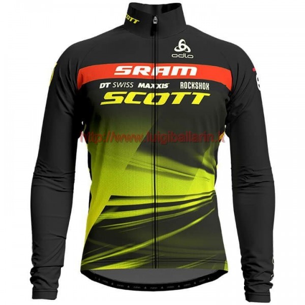 Completo Ciclismo 2019 Scott Sram nero-giallo Maglia Ciclismo Manica Lunga