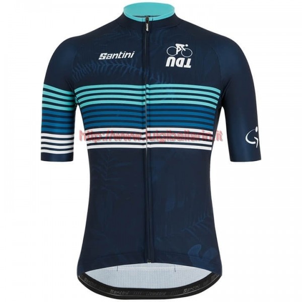 Completo Ciclismo 2019 Tour AU Blu Maglia Ciclismo Manica Corta
