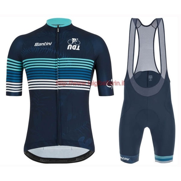 Completo Ciclismo 2019 Tour AU Blu abbigliamento Bici Completo Maglia Ciclismo Corta e Salopette