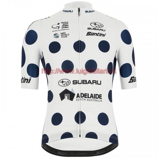 Completo Ciclismo 2019 Tour AU Polka Dot bianca Maglia Ciclismo Manica Corta