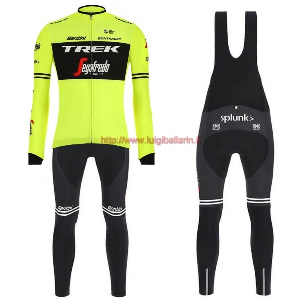Completo Ciclismo 2019 Trek Usine Racing giallo Maglia Ciclismo Manica Lunga e Salopette