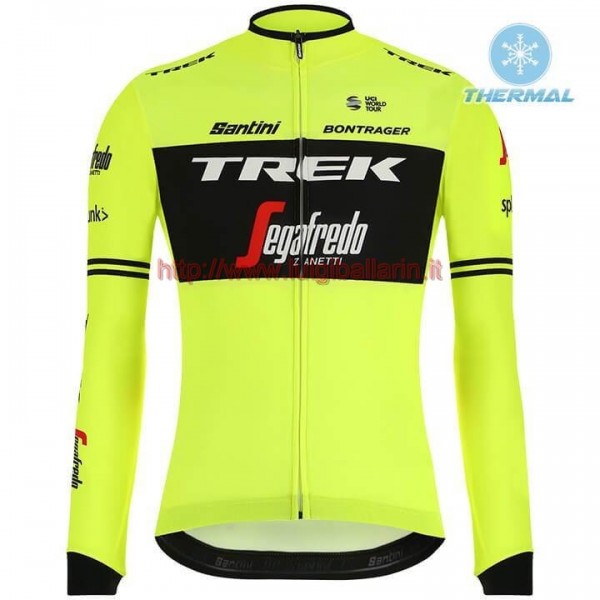 Completo Ciclismo 2019 Trek Usine Racing giallo thermique Maglia Ciclismo Manica Lunga