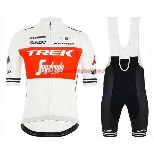 Completo Ciclismo 2019 Trek Usine Racing TDF bianca abbigliamento Bici Completo Maglia Ciclismo Corta e Salopette