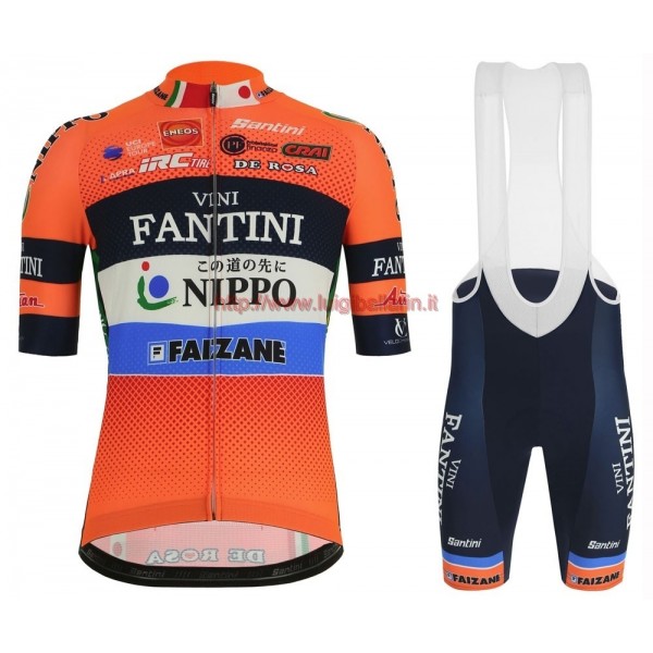 Completo Ciclismo 2019 Vini Fantini Nippo abbigliamento Bici Completo Maglia Ciclismo Corta e Salopette