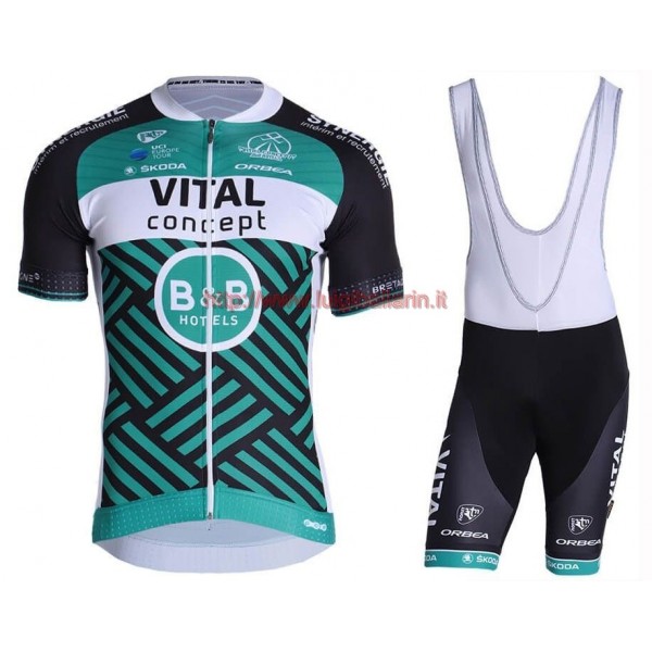 Completo Ciclismo 2019 Vital Squadre verde abbigliamento Bici Completo Maglia Ciclismo Corta e Salopette