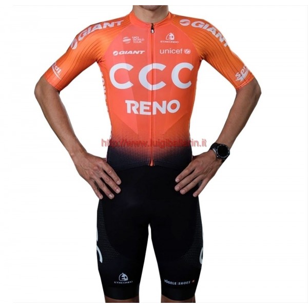 Completo Ciclismo 2019 Squadre CCC Reno Orange abbigliamento Bici Completo Maglia Ciclismo Corta e Salopette Completo Ciclismo 2019 Squadre CCC Reno Orange abbigliamento Bici Completo Maglia Ciclismo Corta e Salopette
