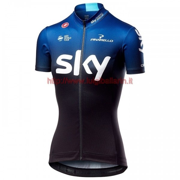 Completo Ciclismo 2019 Squadre SKY sombre Blu donna Maglia Ciclismo Manica Corta