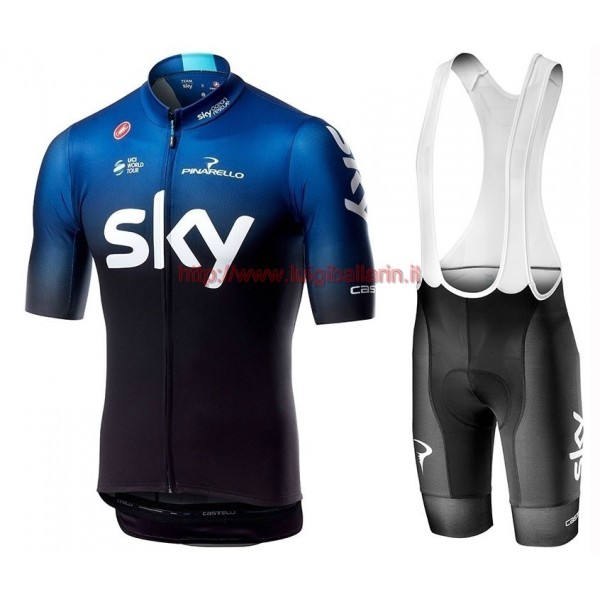 Completo Ciclismo 2019 Squadre Sky abbigliamento Bici Completo Maglia Ciclismo Corta e Salopette