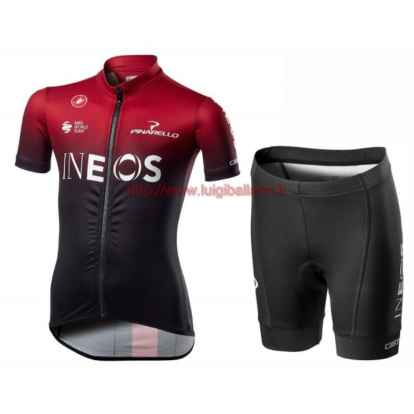 Completo Ciclismo 2020 INEOS Squadre Kids abbigliamento Bici Completo Maglia Ciclismo Corta e Salopette