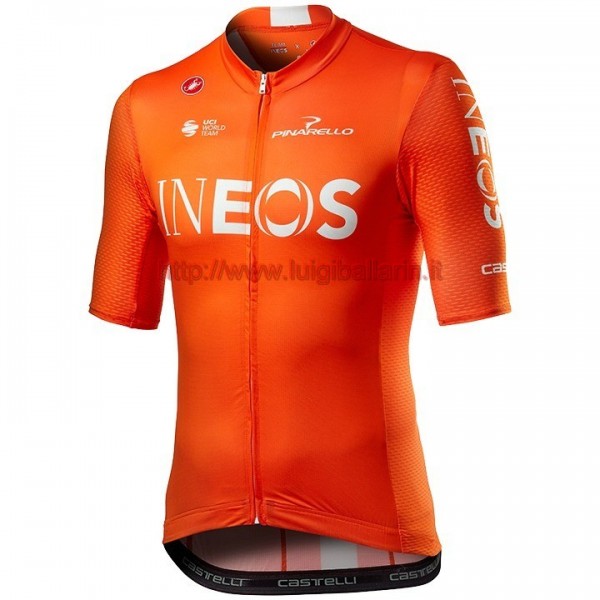 Completo Ciclismo 2020 INEOS Squadre Orange Maglia Ciclismo Manica Corta