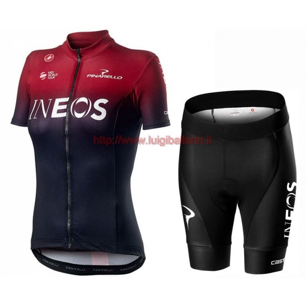 Completo Ciclismo 2020 INEOS Squadre donna abbigliamento Bici Completo Maglia Ciclismo Corta e Salopette