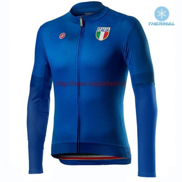 Completo Ciclismo 2020 Italia Blu thermique Maglia Ciclismo Manica Lunga Completo Ciclismo 2020 Italia Blu thermique Maglia Ciclismo Manica Lunga