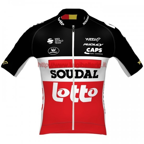 Completo Ciclismo 2020 Lotto Soudal rosso Maglia Ciclismo Manica Corta