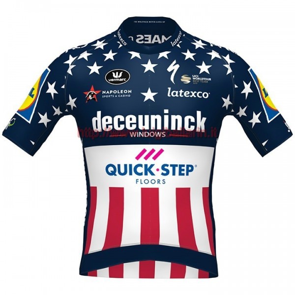 Completo Ciclismo 2020 Quick-Step US Champion Maglia Ciclismo Manica Corta