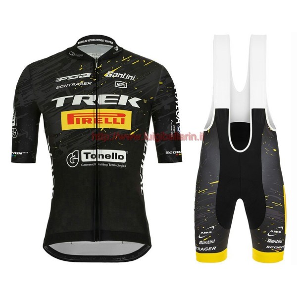 Completo Ciclismo 2020 TREK Pirelli nero abbigliamento Bici Completo Maglia Ciclismo Corta e Salopette Completo Ciclismo 2020 TREK Pirelli nero abbigliamento Bici Completo Maglia Ciclismo Corta e Salopette