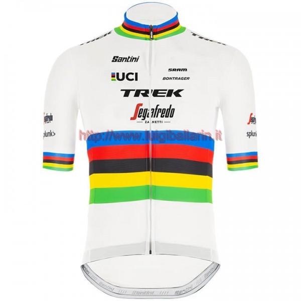 Completo Ciclismo 2020 Trek Segafredo World Champion bianca Maglia Ciclismo Manica Corta
