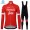 Trek Segafredo 2018 rosso thermique Abbigliamento Ciclismo Maglia Ciclismo Manica Lunga e Salopette Lunga 43744NJ