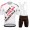 Team Ag2r White abbigliamento Bici Completo Maglia Ciclismo Corta e Salopette 5CBUU
