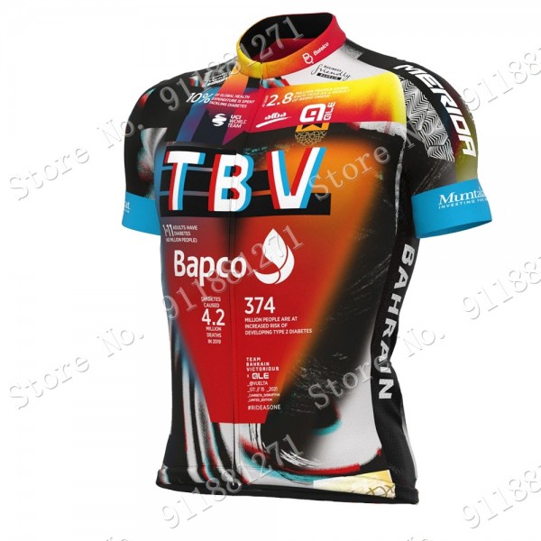 Bahrain Victorious TBV 2021 Maglia Ciclismo Manica Corta 2fyhx