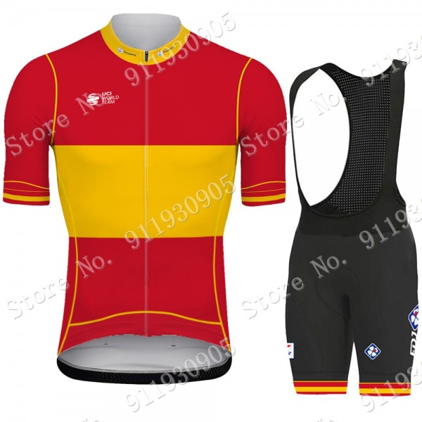 FDJ Pro Team Spanish Espana 2021 abbigliamento Bici Completo Maglia Ciclismo Corta e Salopette KC7oM