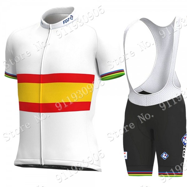 FDJ Pro Team Spanish Champion 2021 abbigliamento Bici Completo Maglia Ciclismo Corta e Salopette CTTfw