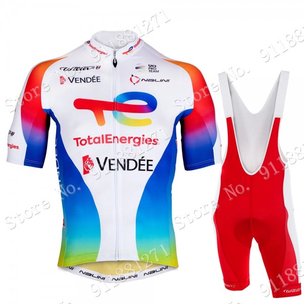 Total Direct Energie 2021 abbigliamento Bici Completo Maglia Ciclismo Corta e Salopette BlIoy