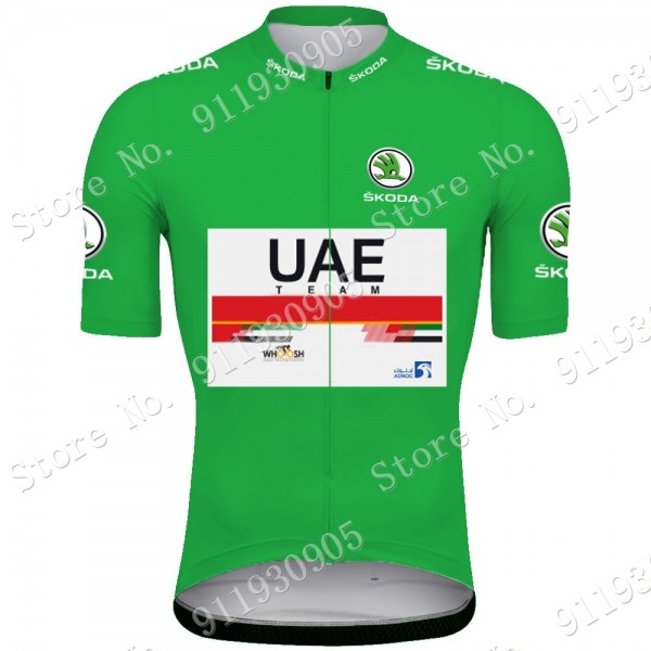 Green UAE Emirates Tour De France 2021 Maglia Ciclismo Manica Corta 6GqvB