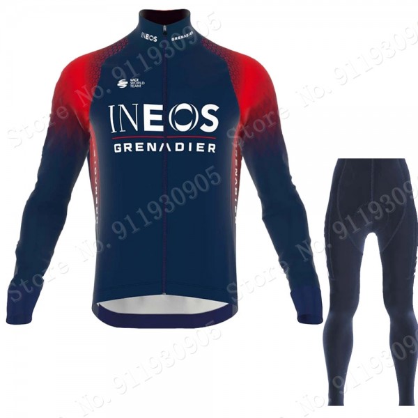 ineos grenadier Tour De France 2022 Team Abbigliamento Maglia Ciclismo Manica Lunga e Salopette Lunga idGgp