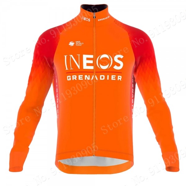 ineos grenadier Tour De France 2022 Team Abbigliamento Maglia Ciclismo Manica Lunga Orange HwIzd