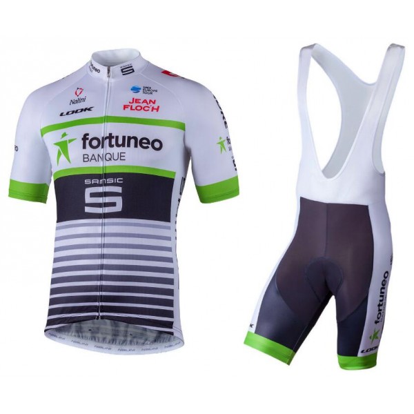2018 Team Fortuneo Samsic abbigliamento Ciclismo Completo Maglia Ciclismo Corta e Salopette 83740SM