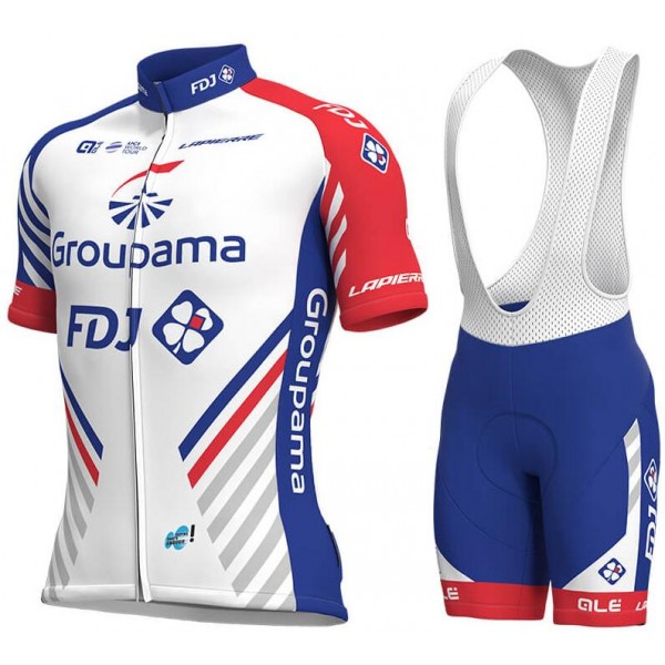 GROUPAMA-FDJ 2018 abbigliamento Ciclismo Completo Maglia Ciclismo Corta e Salopette 13277JQ
