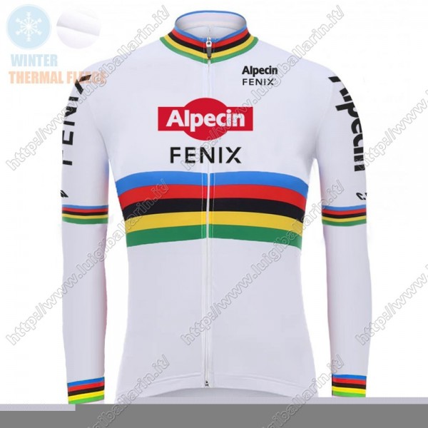 Winter 2021 Alpecin Fenix World Champion bianca Maglia Ciclismo Manica Lunga KHRJM