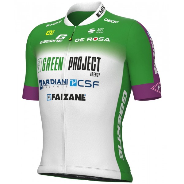 Maglia da ciclismo Green Project-Bardiani Csf-Faizane' 2023 manica corta (cerniera lunga)-ALE Professional Cycling Team Maglia da ciclismo Green Project-Bardiani Csf-Faizane' 2023 manica corta (cerniera lunga)-ALE Professional Cycling Team