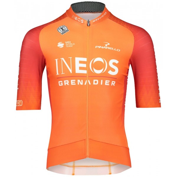 Maglia da allenamento INEOS GRENADIERS 2022 EPIC RACE manica corta (cerniera lunga) squadra di ciclismo professionale