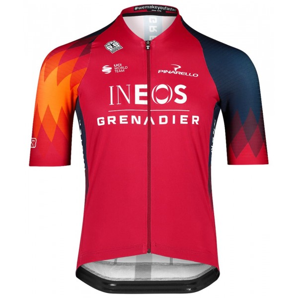 INEOS GRENADIERS 2023 ICON Maglia da ciclismo manica corta (zip lunga) Squadra di ciclismo professionale